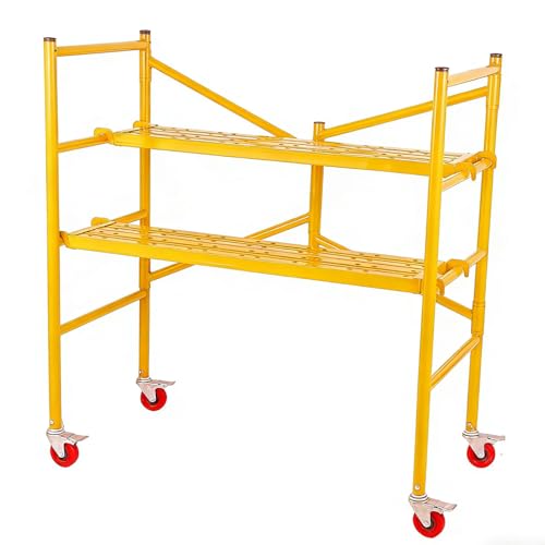 Wheeled scaffolding tower work platform Foldable mobile scaffolding platform Load capacity: 300 kilograms