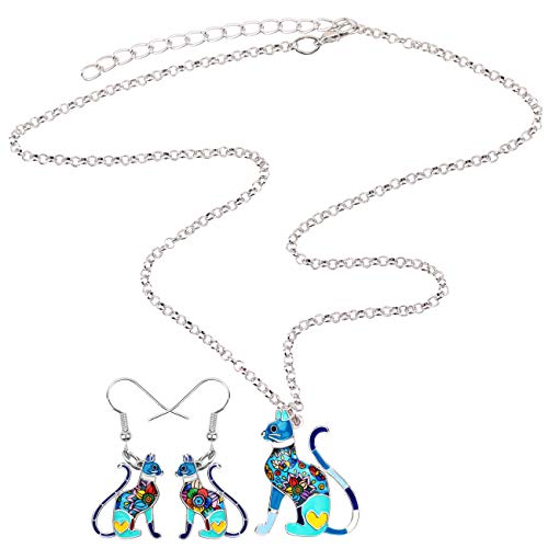 Juego de joyas de gato para lucir en reuniones con amigas y paseos 5