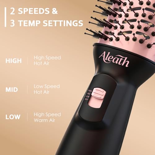 Image of Aleath Hair Blow Dryer Brush for Travel: 2026 Gifts for Women - Small Hot Air Brush with Auto Dual Voltage - Fast Blowout Brush European International Travel Essentials