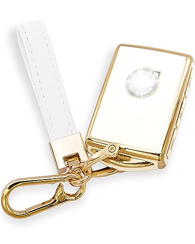 keycov Key fob Cover for Accessories Keychain keyshell Ring case Compatible with XC90 XC60 XC40 S60 S90 V60 V90 Polestar 1 Polestar 2 T5 T6 ProtectorWhite