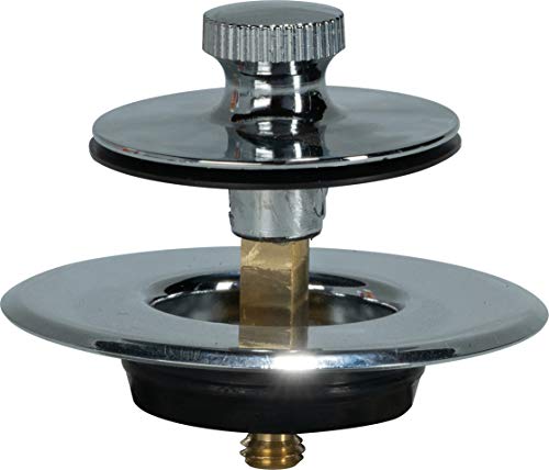 Ab&A 60187 Tun Drain Trim Kit With Turn-Top Stopper, Classic High-Capacity Overflow Plate, And Press-In Strainer Cover, Chrome #TOP4