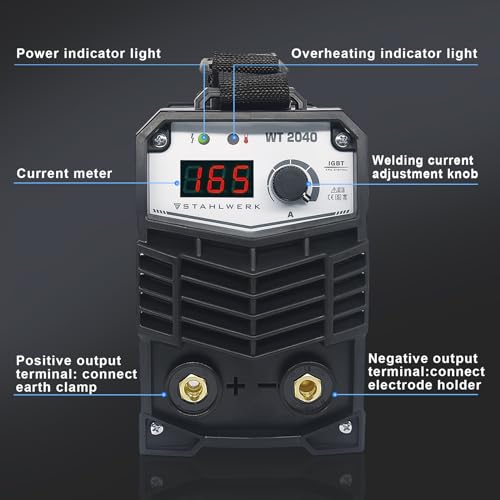 ARC Welder 165A Inverter MMA Welder Machine 110/220V IGBT Digital Display Hot Start Portable Stick Welding Machine with Electrode Holder, Earth Clamp and Cable Adapter