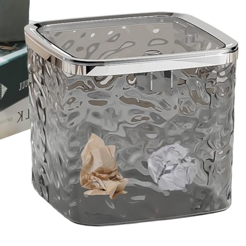 Poubelle de table mini avec couvercle pop-up de 1,5L pour bureau et comptoir