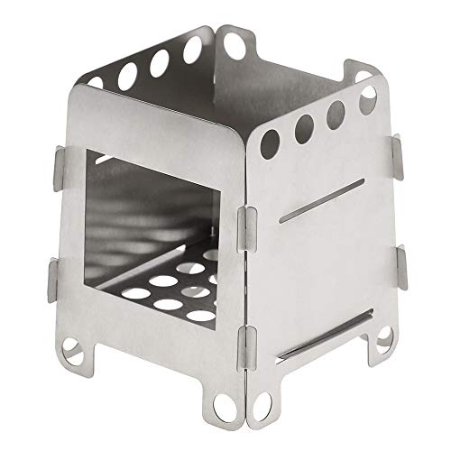 Fogão Externo, Romacci Fogão portátil ao ar livre para acampamento Fogão dobrável de titânio a lenha