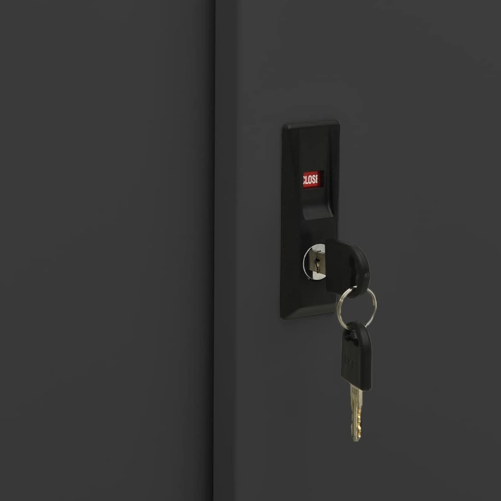Armadio Ufficio Anta Scorrevole, 90x40x90 cm, Acciaio, Schedario con Ripiani Regolabili e Serratura, per Ufficio e Studio