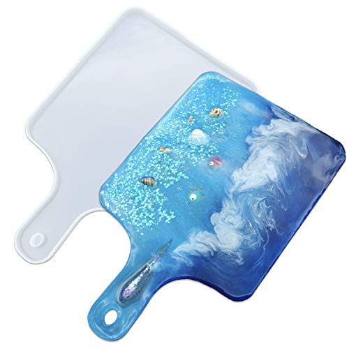 Serving Board Resin Molds, Square Serving Tray Molds for Epoxy Resin, Great for Home Decoration, Ocean Wave Resin Painting Art