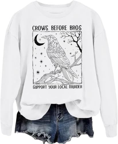 Crows Before Bros Sweatshirt, Support Local Murder Sweatshirt, Unisex Design Vintage Crows Before Bros Shirt