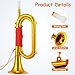 Milisten 13 inch Golden Bugle Horn Toy for Kids, Musical Pretend Play Prop for Party, Band Performance & Dress Up