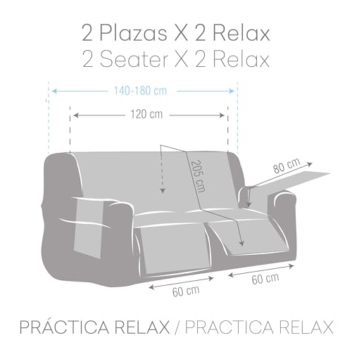 Housse de canapé réversible 2X2 Relax Eysa Magnus 06 Gris - 5