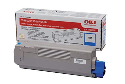 Toner cyan OKI C5850 C5950 pour des impressions laser nettes de 6000 pages