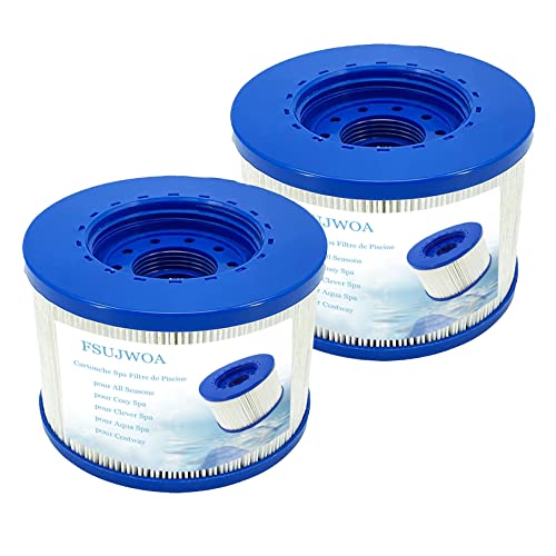 FSUJWOA Spa-Filter zum Schrauben, aufblasbarer Spa-Filter, Infinite Spa Filter zum Schrauben, 60 mm, für Lumix Pool, Filter für Infinite Spa, für Clever Spa-Filter (2 Stück) Cover