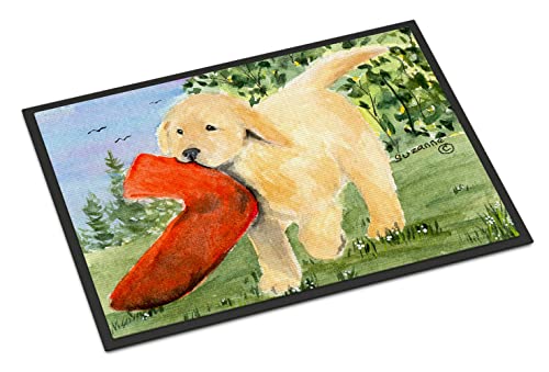 Caroline's Treasures SS8762MAT Golden Retriever Doormat 18x27 Front Door Mat Indoor Outdoor Rugs for Entryway, Non Slip Washable Low Pile, 18H X 27W