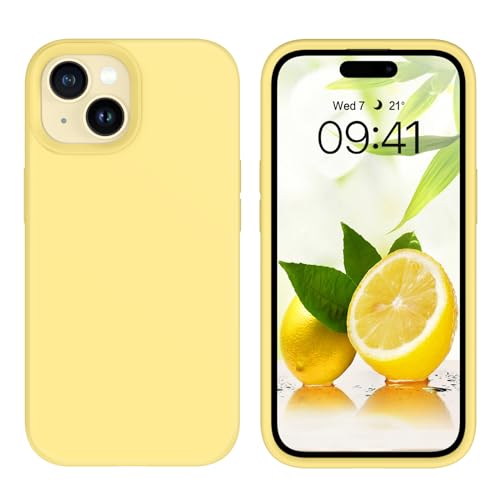 Coque jaune iPhone 15 Plus en silicone souple mince et anti-glisse