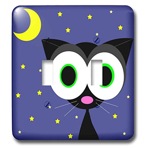 Lucky Black Cat interrupteur double bascule multicolore 3dRose lsp_6086_2