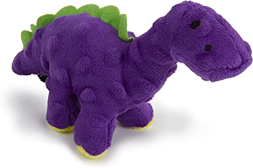 Image of goDog Just For Me Dinos Bruto Squeaky Plush Dog Toy, Chew Guard Technology - Purple, Mini