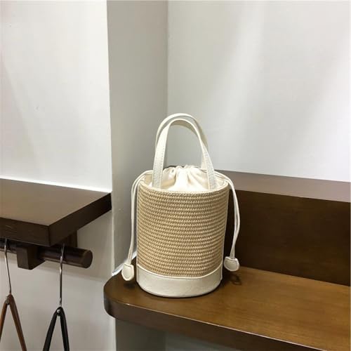 Rattan Bucket Wicker Bag Basket Handbag Cane Purse For Women，Straw Bucket Bags For Women，Basket Handbag2