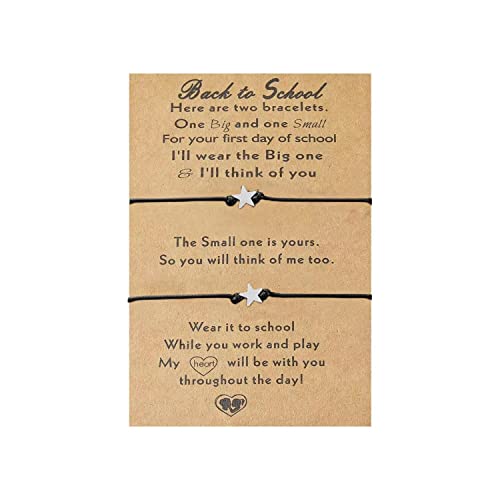 Aktully Back to School Mommy and Me Bracelet Butterfly Heart Matching Wish Bracelet First Day of School Gifts Bracelet for Mother Jewelry Gifts