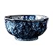 homeemoh 7.09x3.46 inch Blue Ceramic Bowl, Creative Japanese Retro Ceramic Tableware for Home Kitchen, Dishwasher Microwave Safe