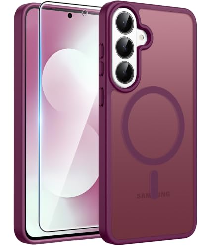 Image of FNTCASE for Samsung Galaxy S26 FE / S25 FE Case, Fit for Magsafe Wine Red