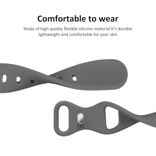 Image of Thin Slim Band Compatible with Apple Watch 38mm 40mm 41mm 42mm 44mm 45mm 46mm 49mm, Replacement Silicone Sport Strap for iWatch Series 11 /10 /9 /8 /7 /6 /5 /4 /3 /2 /1 Ultra SE Women Men, Stone Gray