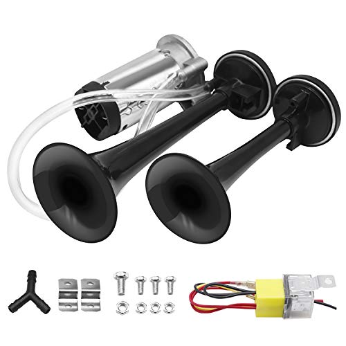 EONLION 12V Air Horn 150db Loud Trumpet Train Horn with Compressor for Car