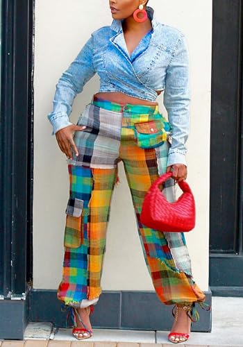 Unybwonn Women's High Waist Cargo Pants Fashion Straight Wide Leg Sweatpants Baggy Y2K Pants with Multiple Pockets2