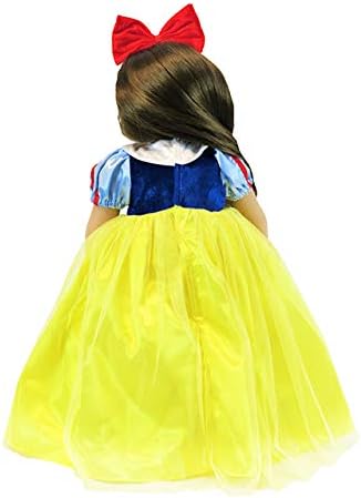 Miniatura 2 de American Fashion World Vestido blanco nieve para muñecas de 18 pulgadas  Juego de 2 piezas  Diadema incluida  Calidad premium y diseño moderno  Ropa