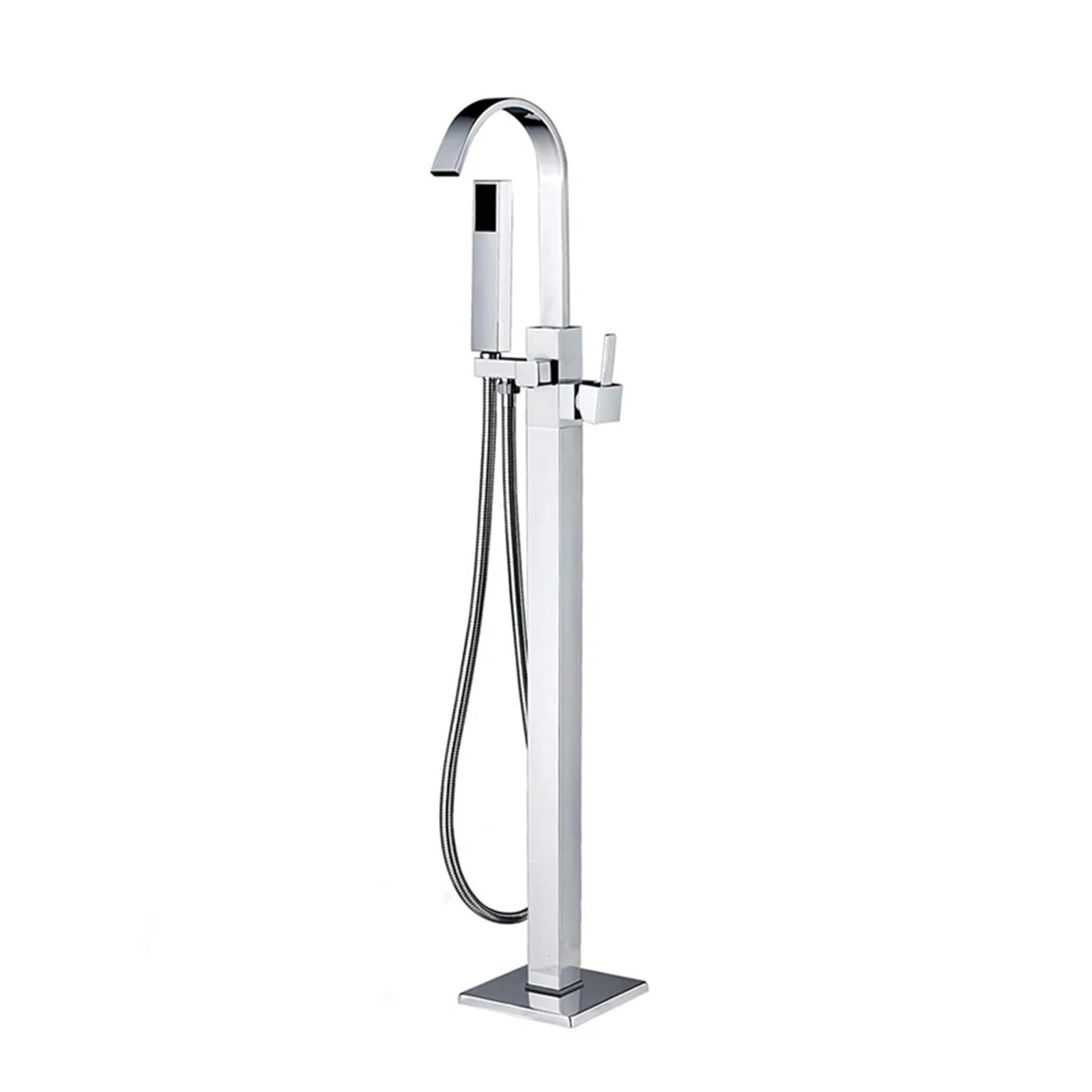 Sxithgkdw Chrome Faucet, Bathroom Bathtub Mixermixer Floor Standsingle Handle Mixer Faucet 360 Degree Swivel Sprayer With Abs Hand Washbathtub Mixershower Mixer (Color : ), Kd-301897