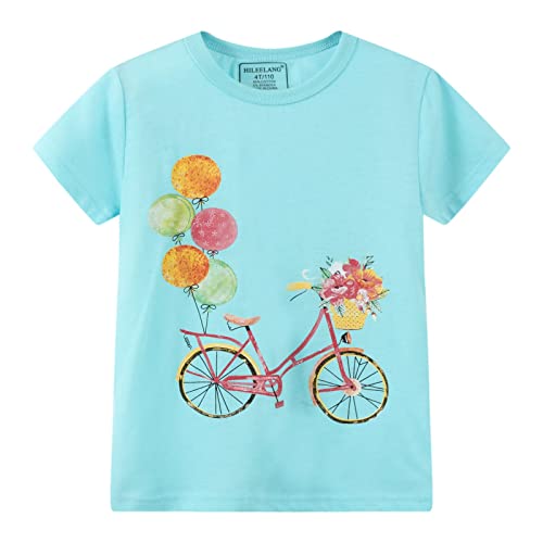 Image of Girls Graphic T Shirts 3 Pack 100% Cotton Short Sleeve Tees for Toddler Little Big Girls Cute Printed Casual Summer Tops