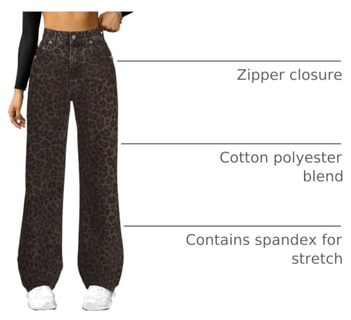 Image of FUNUCA Straight Leg Jeans for Women,High Waisted Wide Leg Loose Microelastic Boyfriend Denim Pants