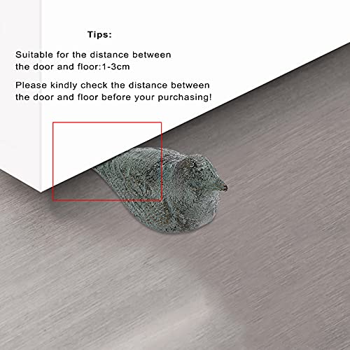 Sumnacon 2Pcs Cast Iron Bird Door Stops - Decorative Rustic Door Stoppers Avoid Drilling Holes, Vintage Iron Door Wedges On Floor Surface For Home Office Commercial Industrial, Gold Green #TOP3