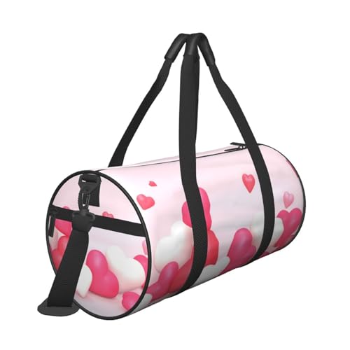 Sac de sport tendance noir et rose grand format avec sangle reglable