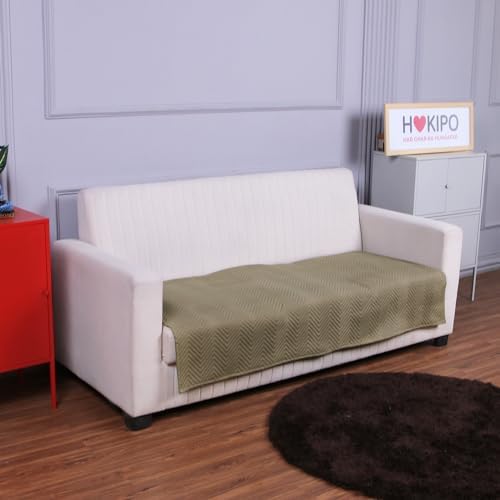 HOKIPO Polyester Quilted Sofa Cover Mats For 1/2/3 Seater Sofa And L