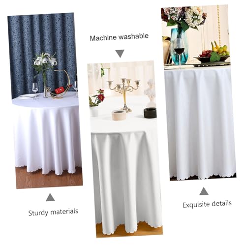Nappe ronde blanche en polyester Cabilock pour table de mariage - 7