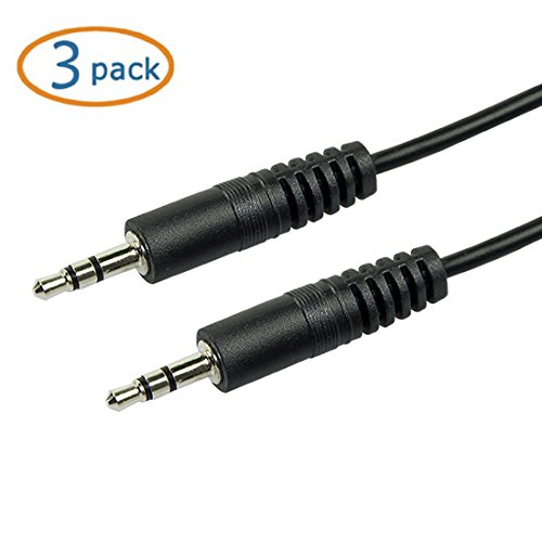 Cables Unlimited 6 Feet 3.5Mm Male To Male Stereo Audio Cable With Nickel Plated Plugs For Dvd Players, Laptops, Portable Cd Players, Mp3 Players, Ipods, Pcs - (3 Pack) #TOP7