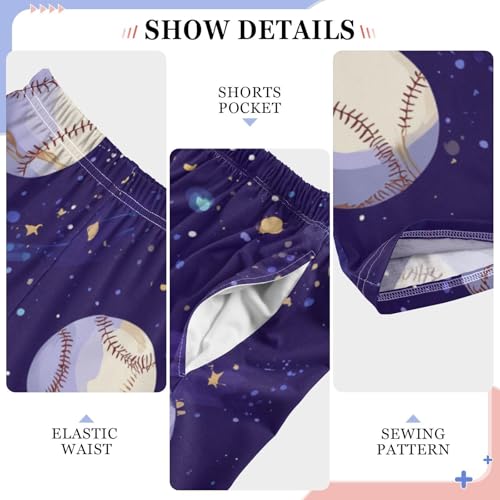 ZZXXB Galaxy Baseball Boys Long Pants Soft Trousers Elastic Waist Kids Lounge Bottoms with Pockets S-XL4