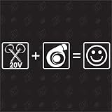 20V + Turbo = Smile - Auto Sticker