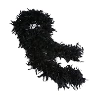 GIUSOBG Federboa 200 cm Feder-Boa, 20er Damen Federgirlande Federrock, Federboa für Tanzen, Hochzeit, Basteln, Party, Bastelarbeiten (Black)
