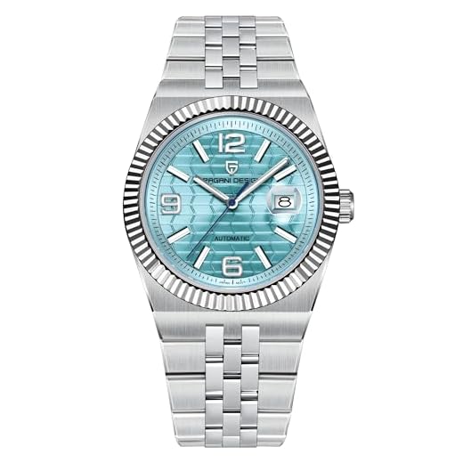 Relógio automático masculino Pagani Design, caixa de aço inoxidável de 40,5 mm, vidro de safira sintética, relógio calendário automático, preto, azul celeste, branco, verde, Azul-celeste, Luxuoso