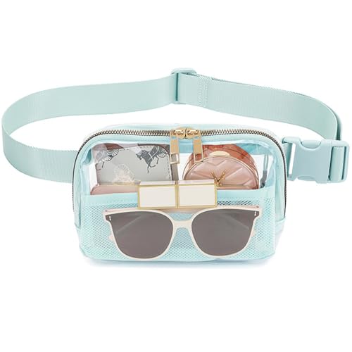 Clear Belt Bag Stadium Approved, Waist Pack Pvc Bag With Adjustable Strap For Running Work Hiking Game Blue