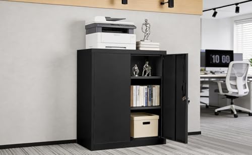 Gabinete de almacenamiento seguro de acero resistente con estantes ajustables para taller 8