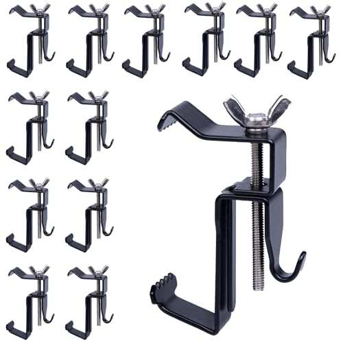 Image of 12PCS Stainless Steel Brick Hooks Clips for Outdoors - Adjustable 1.75 inch-2.8 inch - 2024 Upgraded - No Drill, No Holes, No Nails, No Screws - Brick Hangers for Easy Hanging on Brick Walls.