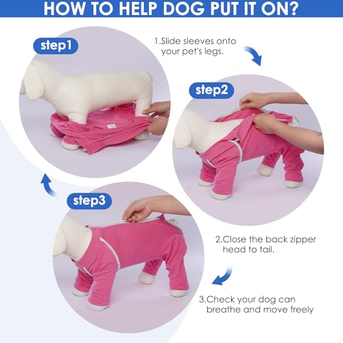 Image of Spay Recovery Female Dog - Rose, Large - Surgery Suit for Dogs Female After Spaying, Substitute E-Collar & Cone, Dog Surgery Suit for Shedding, Prevent Licking Surgical French Bulldog