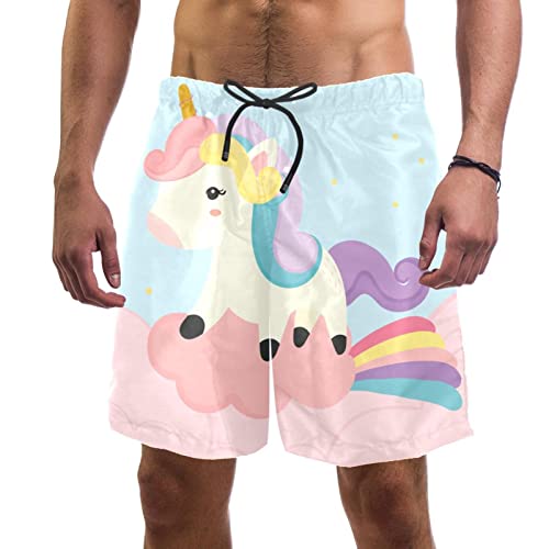 Maillots de bain shorts de plage légers avec motif licorne