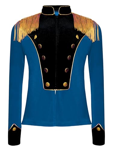 Unisex Kids Ringmaster Circus Coat Fringe Tassel Front Zipper Jacket Coat Carnival Party Dress Ups Outwear3