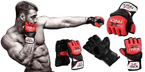 Rex Sports Aplha Mma Gloves For Training Mix Martial Arts Gloves For Fighting Multiple Colors For Mma Muay Thai Kick Boxing (Xl, Black/Red) #TOP6