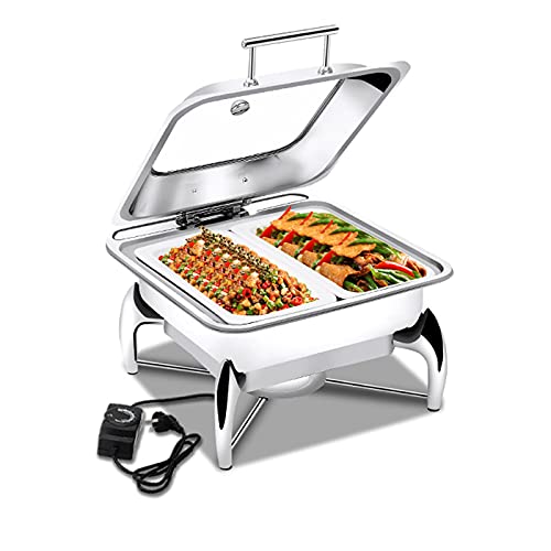 LYUQIU Buffetwärmer, Speisenwärmer Edelstahl Elektrisch 220V/400W, Speisenwärmer Warmhaltebehälter für Partys Buffets…