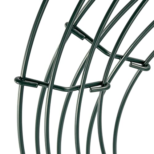 MOUYAT 20 팩 10 인치 와이어 화환 프레임 라운드 녹색 금속 화환