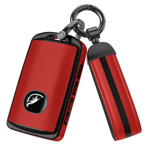 Image of For Mazda Key Fob Cover Accessories, Matte TPU Material, With a Cute Leather Keychain, for 2019-2025 Mazda 3,2020-2026 CX-5, CX-30, CX-9,CX-50