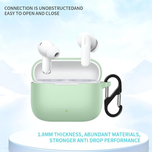 Image of Anvique Silicone Protective Case Cover for Oppo Enco Buds 3 Pro, Earbuds Accessories (Matcha Green S)